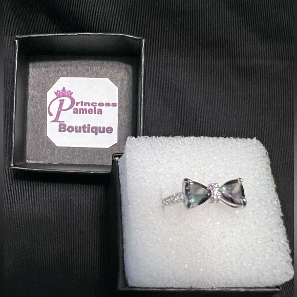 Mystic Fire Topaz Inspired Bow tie Ring - Picture 8 of 10